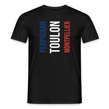 Perpignan - Toulon - Montpellier (Frankreich Trip) - Männer T-Shirt - Schwarz - Vorne - AI Model Male 178 light (178cm)