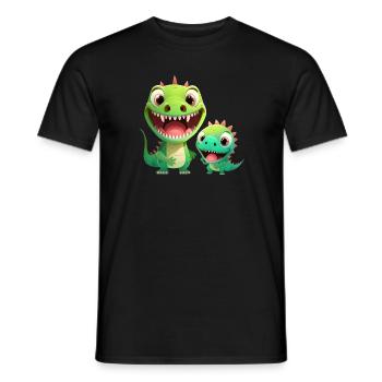 Dinosaur Baby Tyrannosaurus Two Dino T-Rex - Men's T-Shirt - black - Front - AI Model Male 178 light (178cm)