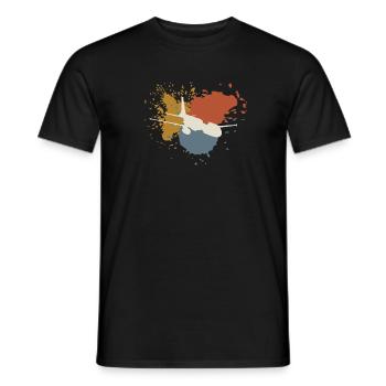 Flugzeug Retro Farbenfroh Bunt Vintage - Männer T-Shirt - Schwarz - Vorne - AI Model Male 178 light (178cm)