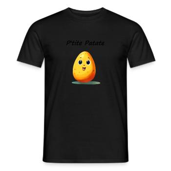 P'tite Patate Pomme de terre - T-shirt homme - noir - Devant - AI Model Male 178 light (178cm)