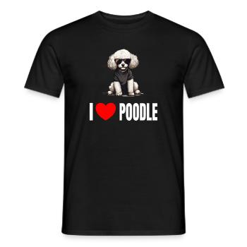 Pudel Hundeliebhaber Hundebesitzer Haustier Pudel - Männer T-Shirt - Schwarz - Vorne - AI Model Male 178 light (178cm)