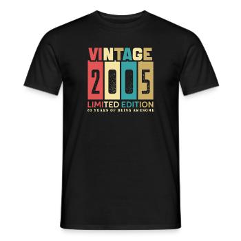 Vintage 20 Jahre Jubiläum 2005 Party Geschenk - Männer T-Shirt - Schwarz - Vorne - AI Model Male 178 light (178cm)