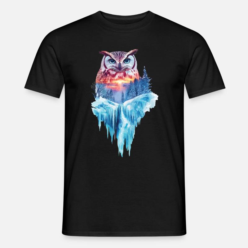 Eule - Männer T-Shirt - Schwarz