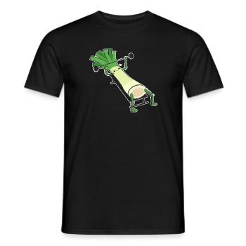 Leek bench press studio - Men's T-Shirt - black - Front - AI Model Male 178 light (178cm)