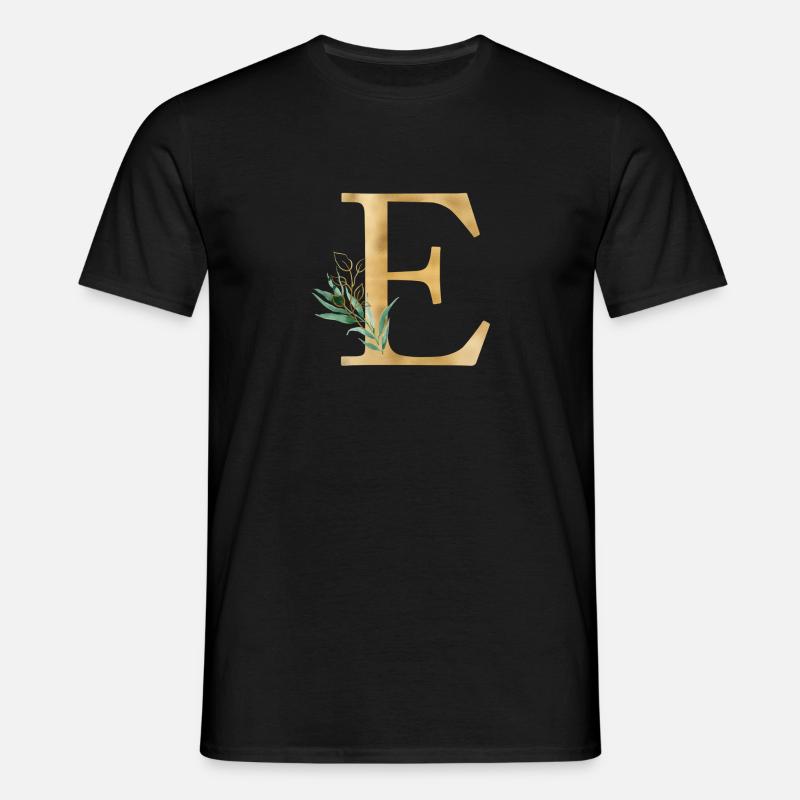 Customizable Monogram E Botany - Men's T-Shirt - black