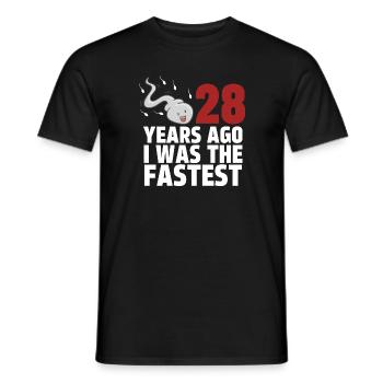 Vor 28 Jahren war ich der Schnellste - Männer T-Shirt - Schwarz - Vorne - AI Model Male 178 light (178cm)