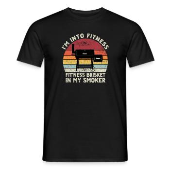 Je suis dans le fitness drôle de poitrine grillée Bbq fumeur gr - T-shirt homme - noir - Devant - AI Model Male 178 light (178cm)