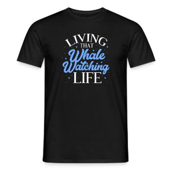 Vivre cette vie d’observation des baleines - T-shirt homme - noir - Devant - AI Model Male 178 light (178cm)