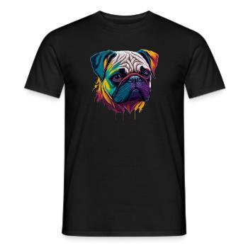 Mops - Männer T-Shirt - Schwarz - Vorne - AI Model Male 178 light (178cm)