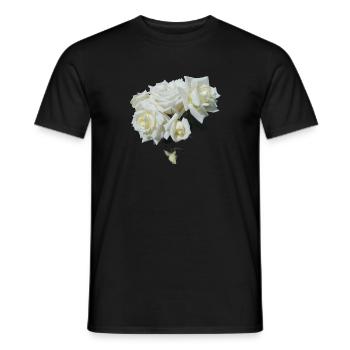 WHITE ROSE BUSH - Men's T-Shirt - black - Front - AI Model Male 178 light (178cm)