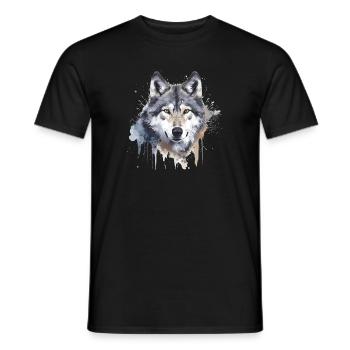Loup 2 - T-shirt homme - noir - Devant - AI Model Male 178 light (178cm)