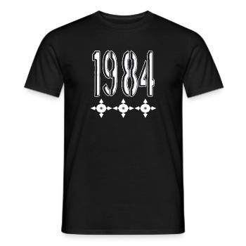 1984 caméra de surveillance complot filmé - T-shirt homme - noir - Devant - AI Model Male 178 light (178cm)