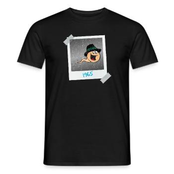 1965 - Foto von mir 1965 - Zeugung - Männer T-Shirt - Schwarz - Vorne - AI Model Male 178 light (178cm)