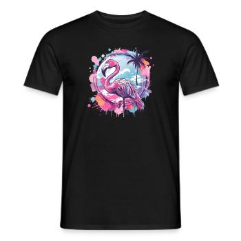 Flamingo - Männer T-Shirt - Schwarz - Vorne - AI Model Male 178 light (178cm)