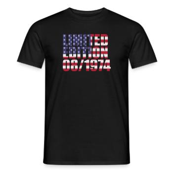 50th Birthday Limited Edition USA 08/1974 - Men's T-Shirt - black - Front - AI Model Male 178 light (178cm)