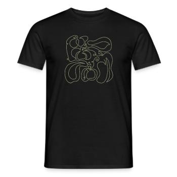 Pumpkin Pumpkin Lineart Green - Men's T-Shirt - black - Front - AI Model Male 178 light (178cm)