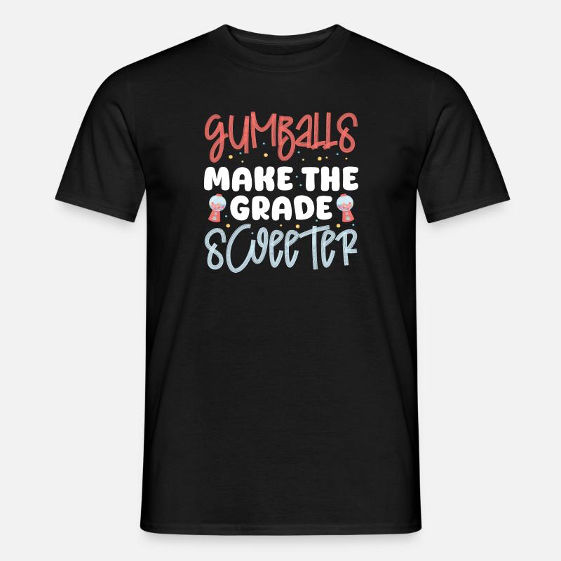 Les boules de gomme rendent le design de la note plus doux - T-shirt homme - noir