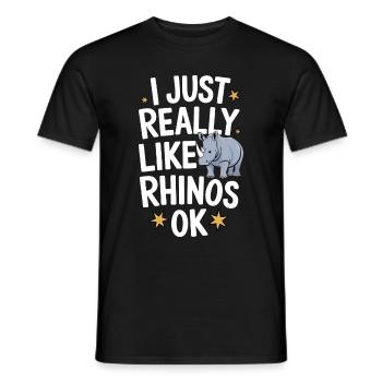 Nashorn Rhinozeros - Männer T-Shirt - Schwarz - Vorne - AI Model Male 178 light (178cm)