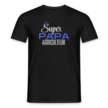 Super farmer dad - Men's T-Shirt - black - Front - AI Model Male 178 light (178cm)