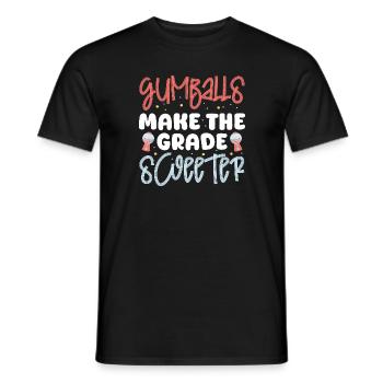 Les boules de gomme rendent le design de la note plus doux - T-shirt homme - noir - Devant - AI Model Male 178 light (178cm)