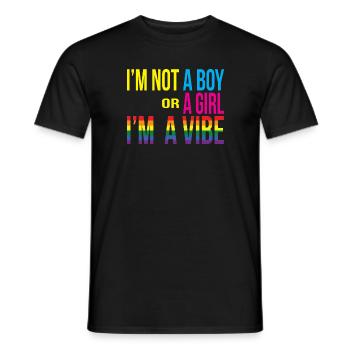 Au-delà de la binarité | Collection Inclusivité 2.0 - T-shirt homme - noir - Devant - AI Model Male 178 light (178cm)