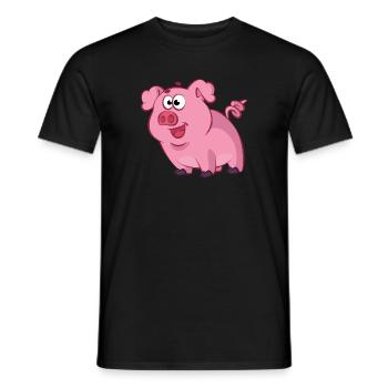 Cadeau de cochon avec un animal porcin · Porcinet - T-shirt homme - noir - Devant - AI Model Male 178 light (178cm)