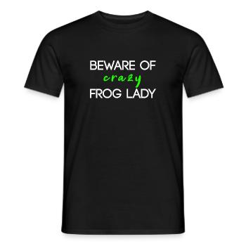 beware of crazy frog lady - Men's T-Shirt - black - Front - AI Model Male 178 light (178cm)