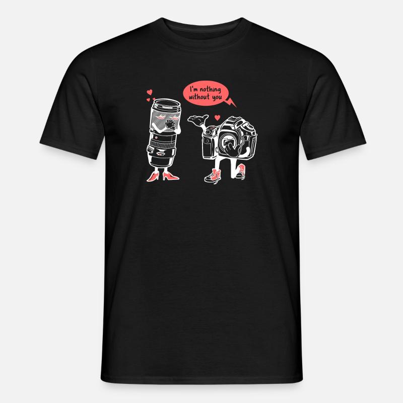 Fotograf Kamera Objektiv - Männer T-Shirt - Schwarz