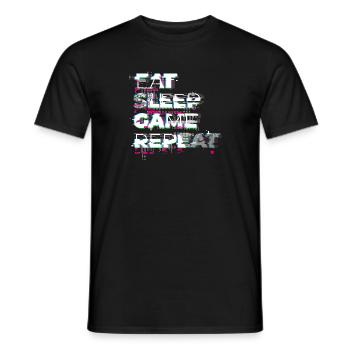 Eat Sleep Game Repeat - Nerd Shirt - T-shirt homme - noir - Devant - AI Model Male 178 light (178cm)