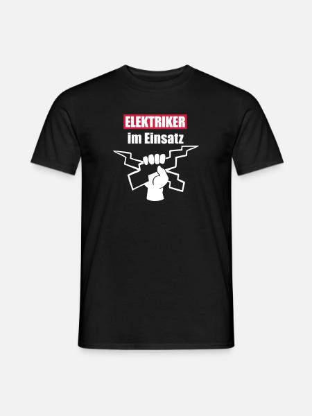Elektriker, im Einsatz, Farben editierbar - Männer T-Shirt - Schwarz
