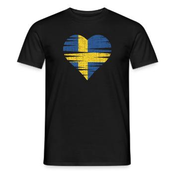 Sweden Heart by the Manzanita`s - Männer T-Shirt - Schwarz - Vorne - AI Model Male 178 light (178cm)