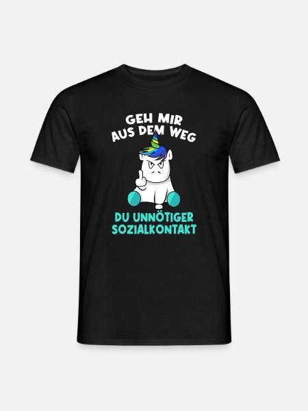 Geh mir aus dem Weg du unnötiger Sozialkontakt - Männer T-Shirt - Schwarz