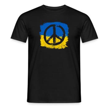 peace ukraine sign - Men's T-Shirt - black - Front - AI Model Male 178 light (178cm)