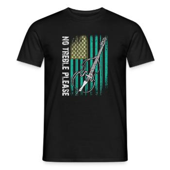 Plus de basses - pas d’aigus - contrebasse avec drapeau - T-shirt homme - noir - Devant - AI Model Male 178 light (178cm)
