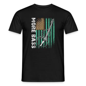 Plus de contrebasse basse avec drapeau américain - T-shirt homme - noir - Devant - AI Model Male 178 light (178cm)