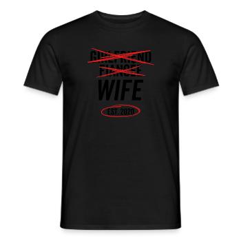 Girlfriend Fiancée Wife Est 2020 - Men's T-Shirt - black - Front - AI Model Male 178 light (178cm)