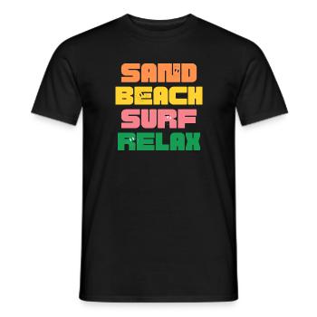 Sandstrand Surf Relax - Männer T-Shirt - Schwarz - Vorne - AI Model Male 178 light (178cm)