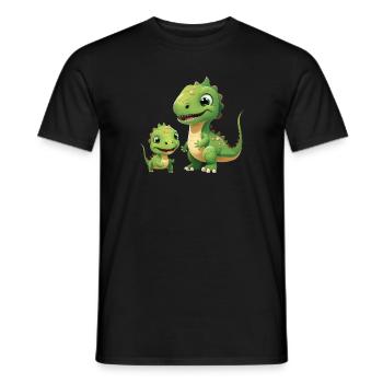 Dinosaur Baby Tyrannosaurus Two Dino T-Rex - Men's T-Shirt - black - Front - AI Model Male 178 light (178cm)