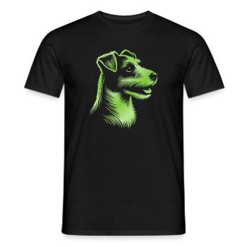 Russell Terrier Drawing Head Green - Men's T-Shirt - black - Front - AI Model Male 178 light (178cm)