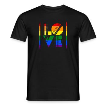 Fierté d’amour LGBTQ+ - T-shirt homme - noir - Devant - AI Model Male 178 light (178cm)