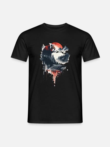 Red panda - Men's T-Shirt - black