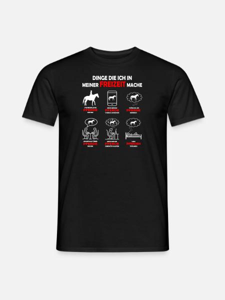 Dinge die ich in meiner Freizeit mache Pferd - Männer T-Shirt - Schwarz