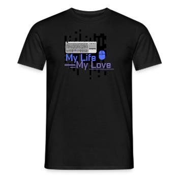 Nerd MY LIFE MY LOVE - Männer T-Shirt - Schwarz - Vorne - AI Model Male 178 light (178cm)