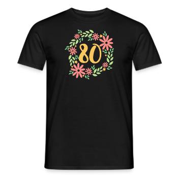 80th Birthday Gift - Men's T-Shirt - black - Front - AI Model Male 178 light (178cm)