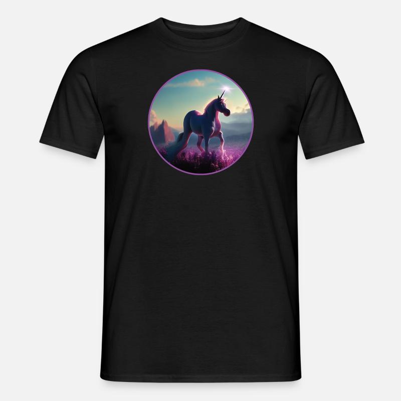 Einhorn - Männer T-Shirt - Schwarz