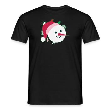 Snowman Smiling Face - Men's T-Shirt - black - Front - AI Model Male 178 light (178cm)