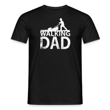 Papa qui marche en coupant l’herbe - T-shirt homme - noir - Devant - AI Model Male 178 light (178cm)