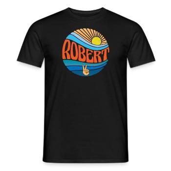 Robert Shirt Vintage Sunset Robert Groovy Tie Dye - Men's T-Shirt - black - Front - AI Model Male 178 light (178cm)