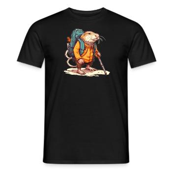 Mole rat equipped like a pro hiker - Men's T-Shirt - black - Front - AI Model Male 178 light (178cm)