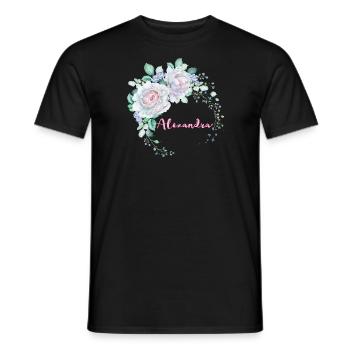 Für Alexandra - Männer T-Shirt - Schwarz - Vorne - AI Model Male 178 light (178cm)